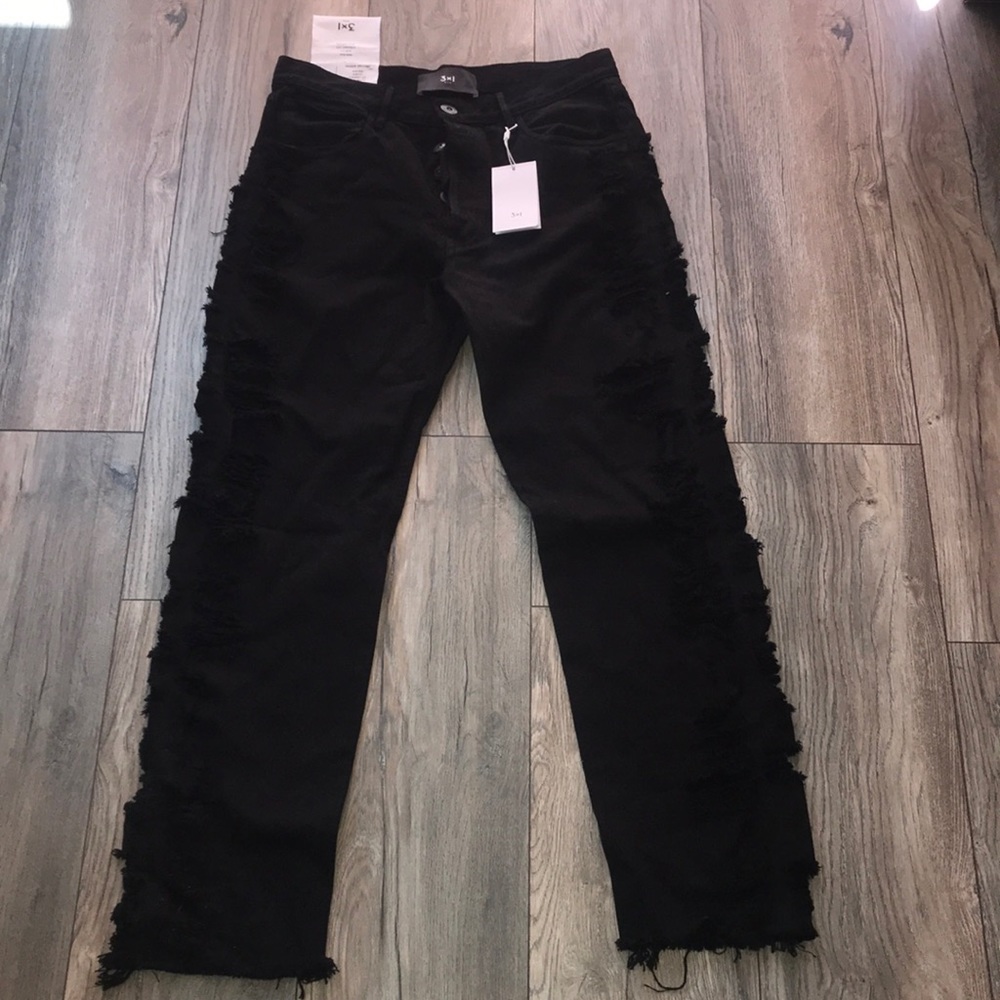 3x1 N.Y.C Black Ripped Jeans